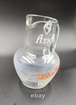 Vintage old rare collectible advertising John Haig's Whisky Glass Jug