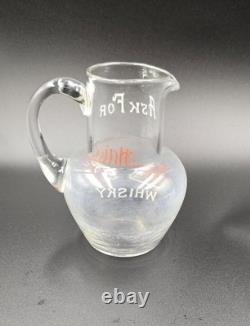 Vintage old rare collectible advertising John Haig's Whisky Glass Jug