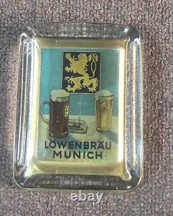 Vintage old rare collectible advertising cigarette glass ashtray