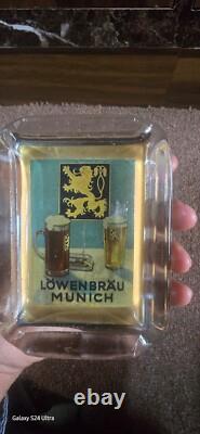 Vintage old rare collectible advertising cigarette glass ashtray