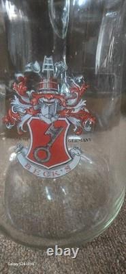Vintage old rare collectible advertising glass becks beer jug