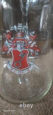 Vintage old rare collectible advertising glass becks beer jug