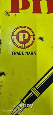 Vintage old rare collectible advertising pilot pen tin enamel sign board 12x19