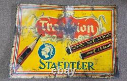 Vintage old rare collectible advertising staedtler pencils tin board