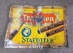 Vintage old rare collectible advertising staedtler pencils tin board