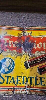 Vintage old rare collectible advertising staedtler pencils tin board