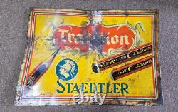 Vintage old rare collectible advertising staedtler pencils tin board