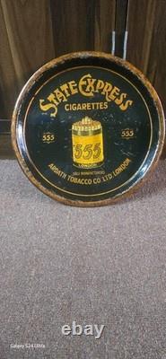 Vintage old rare collectible tin tray advertising State Express 555 cigarettes