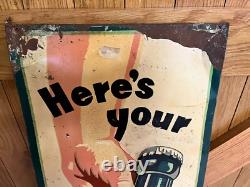 Vintage original (Tin) 1947 7UP sign VERY RARE
