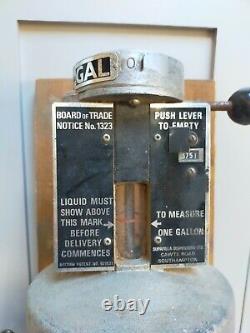 Vintage rare'Board of Trade' wall mounted gallon petrol measure Automobilia