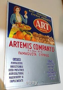 Vintage rare Cyprus Famagusta Hard Carton Artemis Advertisement