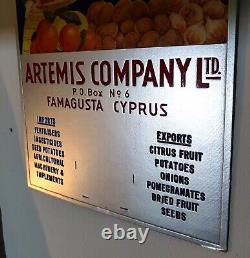 Vintage rare Cyprus Famagusta Hard Carton Artemis Advertisement