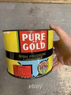 Vintage rare Pure As Gold Grease oil can tin automobilia garage