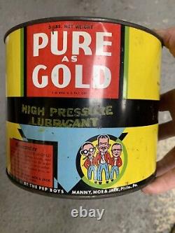 Vintage rare Pure As Gold Grease oil can tin automobilia garage