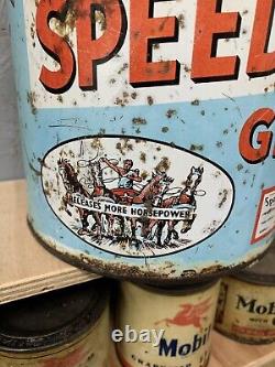 Vintage rare Speedwell Grease oil can tin automobilia garage