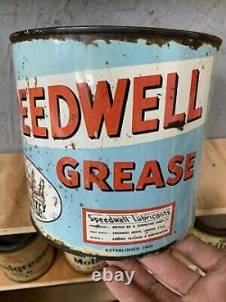Vintage rare Speedwell Grease oil can tin automobilia garage