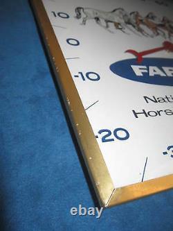 Vtg PAM CLOCK INC Farnam Horse/Farm Thermometer Advertising. Very Nice. RARE