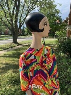 Vtg. Rare Wood 1940's Art Deco Flapper Girl Mannequin A MUST SEE