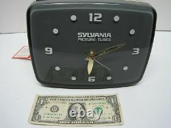 Vtg Sylvania Television Cathode Ray Picture Tube Advertising Clock with BoxRARE