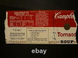 WARHOL VINTAGE RARE ART HAND SIGNED NO PRINT! Tomato soup campbell's label