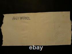 WARHOL VINTAGE RARE ART HAND SIGNED NO PRINT! Tomato soup campbell's label