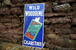 Wild Woodbine vintage enamel sign. Collectable retro advertising. Rare