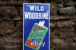 Wild Woodbine vintage enamel sign. Collectable retro advertising. Rare