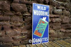 Wild Woodbine vintage enamel sign. Collectable retro advertising. Rare