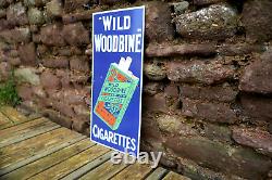 Wild Woodbine vintage enamel sign. Collectable retro advertising. Rare