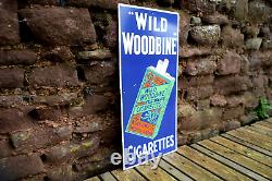Wild Woodbine vintage enamel sign. Collectable retro advertising. Rare