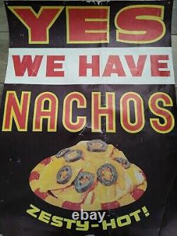 YES WE HAVE NACHOS Zesty Hot VINTAGE 1983 Gold Metal Products Promo Poster Rare